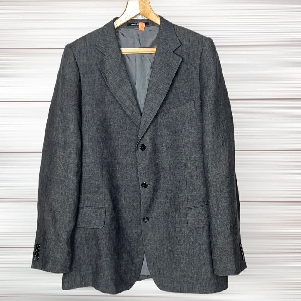 DANIEL HECHTER Paris Linen Blazer Suit Jacket Double Vents Single Breasted